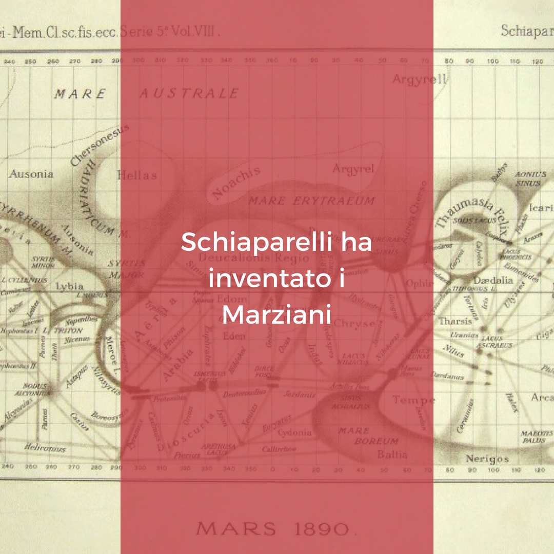 Schiaparelli pubblicò nel 1877 la sua prima mappa di Marte. Tra i molti dettagli nuovi rispetto alle carte in uso all'epoca sul pianeta rosso, c’era una rete di strutture rettilinee, che nelle mappe successive sarebbe diventata sempre più fitta e complessa.